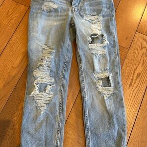 Aeropostale Light Blue Distressed Mom Jeans
